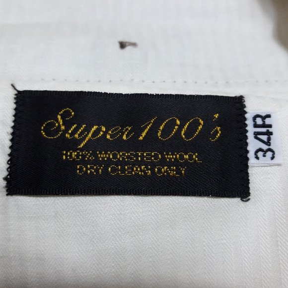 Super 100's Men's 100% Worsted Wool Pants Size:34R - Picture 3 of 4